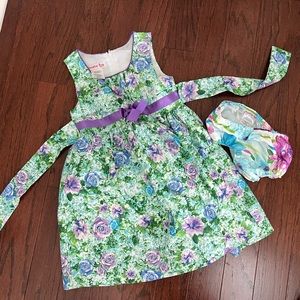 Girls Easter spring floral dress 4 4T